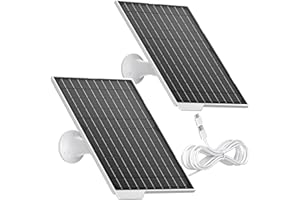 BONAI 2 Pack 9W Solar Panels- IP65 Waterproof, High Efficiency Charger with 10FT USB-C Cable and Micro USB Adapter, Works in -4°F~176°F, for Outdoor Cameras, Smartphones and All DC 5V Devices