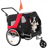Ktaxon 2-in-1 Pet Bike Trailer, Heavy Duty 132lbs Load Capacity Foldable