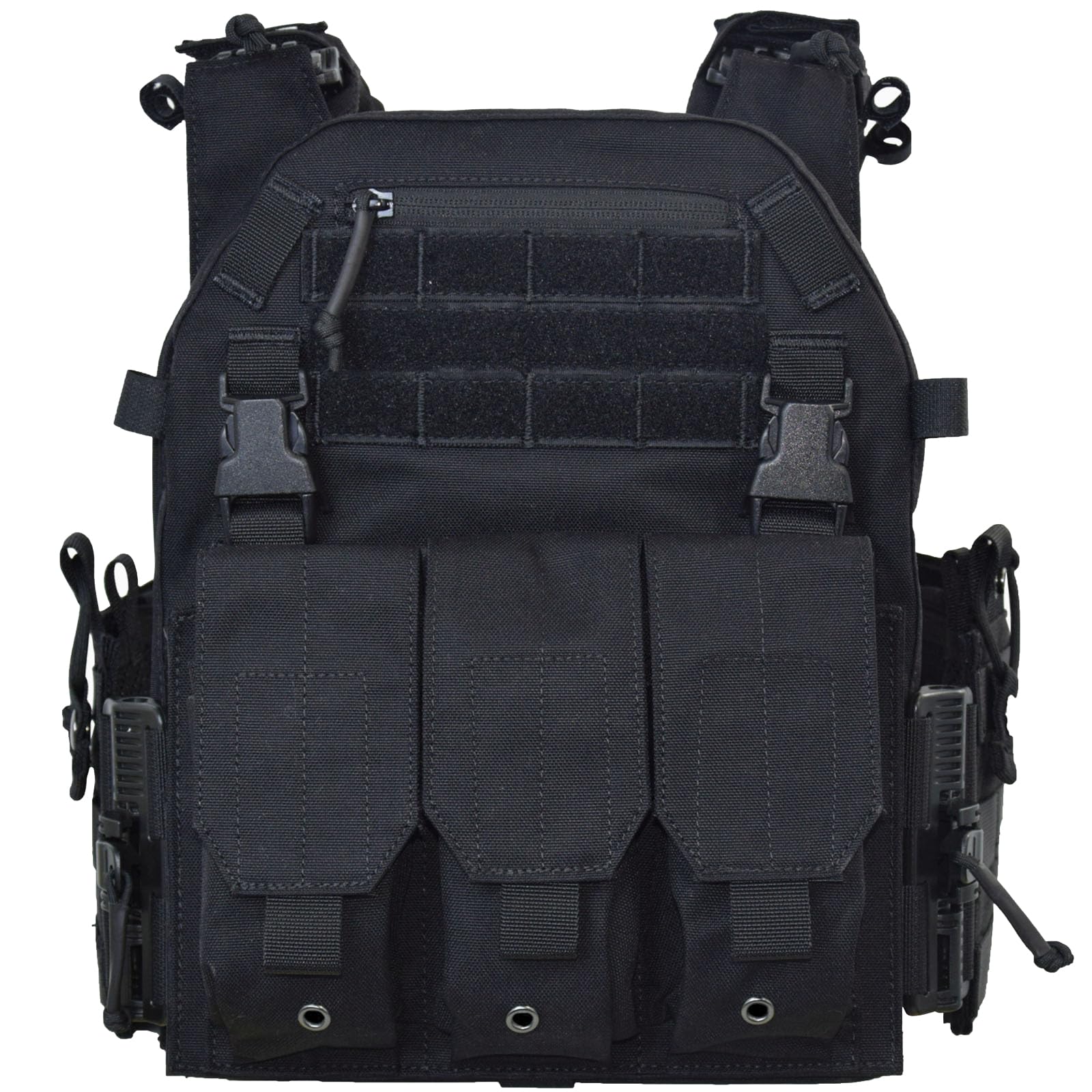 EMERSONGEARS Tactical Airsoft Vest with MK3 Ｍag Pouch, Military Plate Carrier Modular Molle Adjustable Quick Release Buckle 1000D Nylon Battle Vest for Paintball Hunting Black