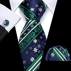 Barry.Wang Christmas Tie for Men with Tie Clip Set