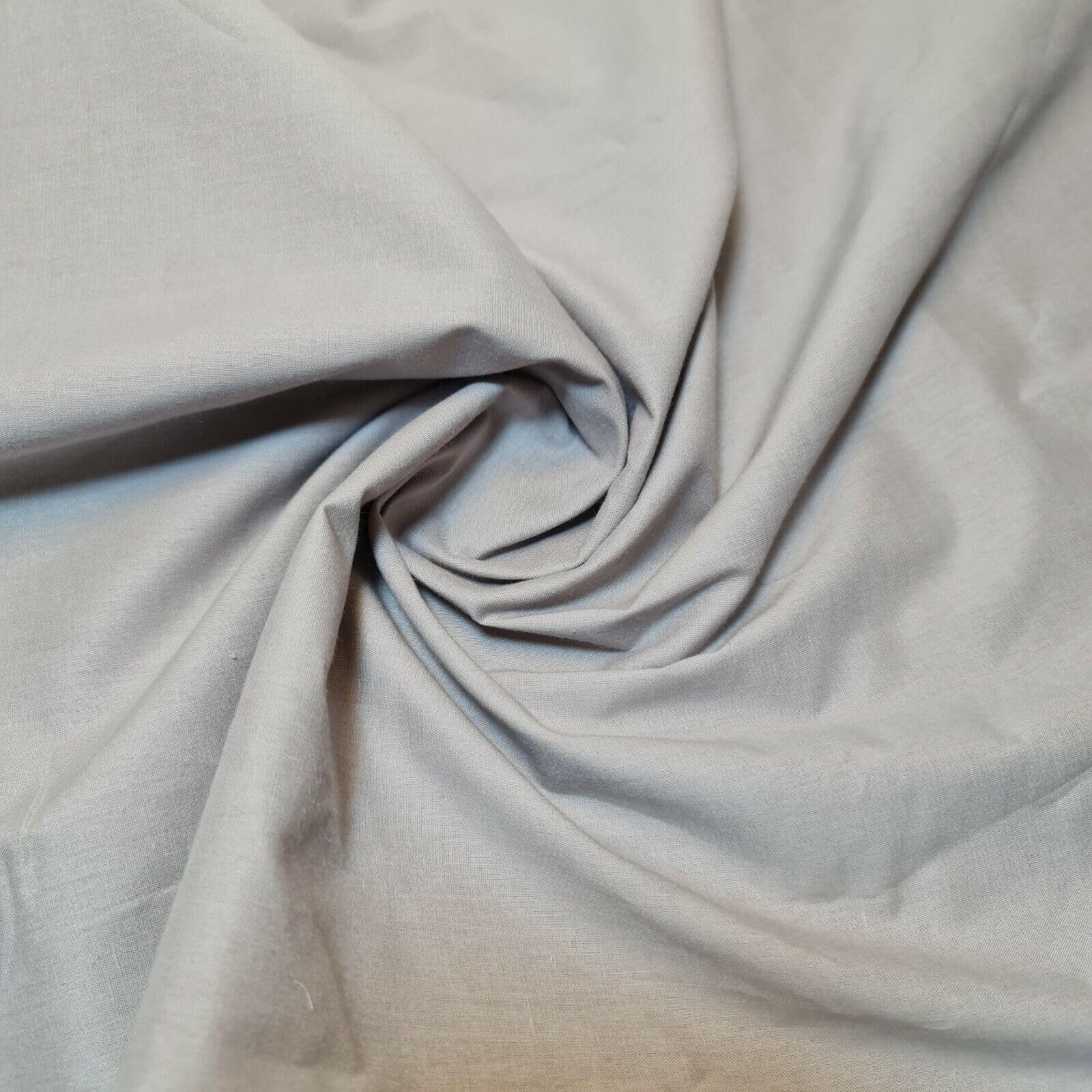 Plain 100% Cotton Fabric Quilting Dress Making Fabric 112cm (44") Wide (Silver, 2 Meter)