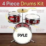 Pyle Kids Drum Kit 3 Piece Junior Drum Set with Seat Snare Tom Cymbal view 4