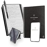 Rocketbook Fusion Reusable Undated Productivity Planner, Executive Size 6x8.8, Black - Goals, Monthly and Weekly Calendar, Da