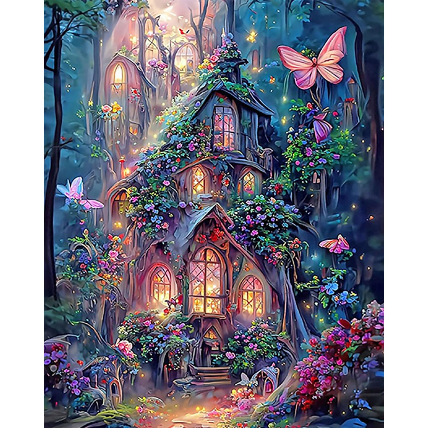 XIATIAN Diamond Painting Kits for Adults and Kids, Diamond Painting Art Kits, Castle Art Painting Kits Full Drill, Landscape Painting Picture Cross Stitch Arts for Home Wall Decor 30 × 40cm