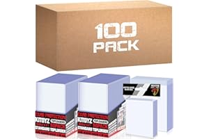 KITOYZ 100 ct Toploaders Trading Card Sleeves Holder, Hard Plastic Top Loaders Penny Card Sleeves Card Protectors Fit for Baseball Cards, MTG Card (Include 100 Thick Sleeves & 200 Soft Sleeves)