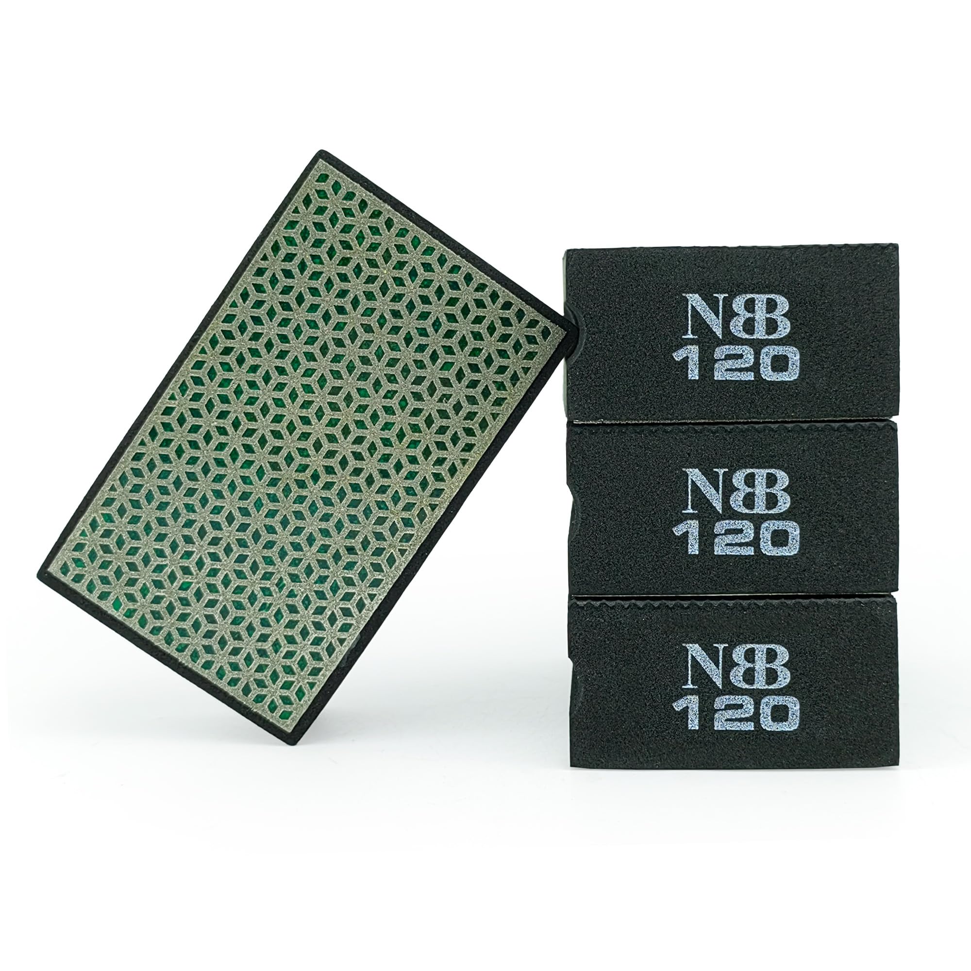 NBB Diamond Hand Pad for Sanding/Polishing Diamond Sanding/Polishing Block with Flexible Sponge Backing for Grinding Stone Granite Ceramic Tile Glass Wood Metal (4, 120#)