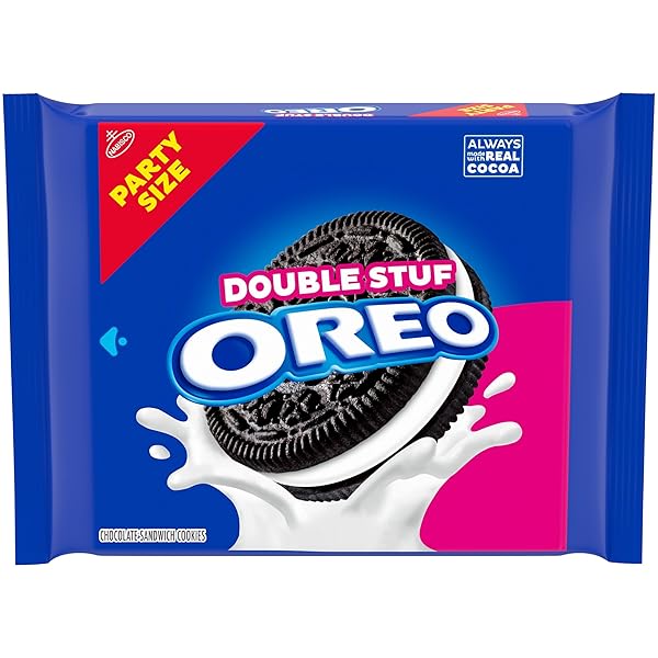 OREO DOUBLE STUF CHOCOLATE SANDWICH COOKIES, PARTY SIZE, 707G