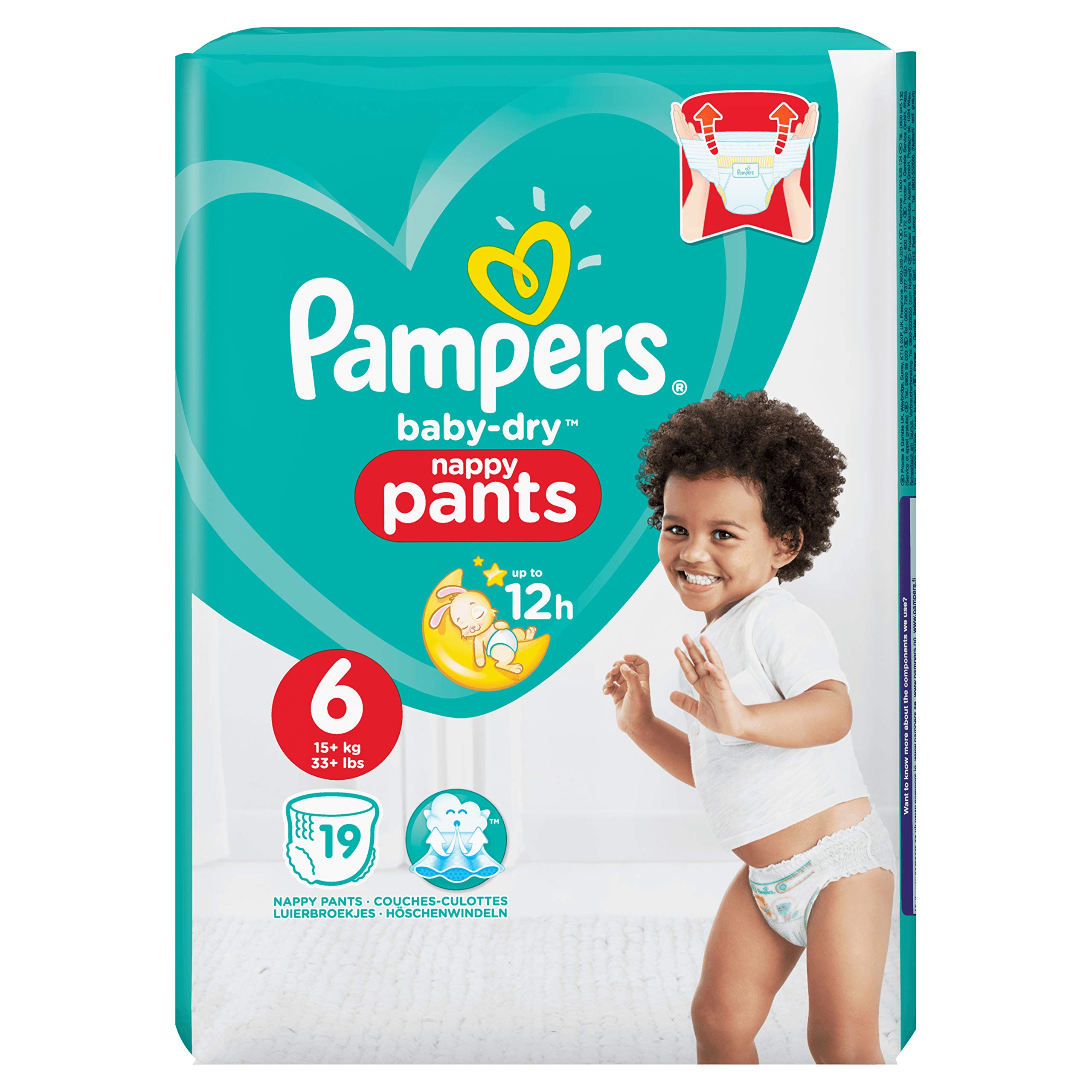 Pampers Baby Dry Nappy Pants, Size 6, 19 each