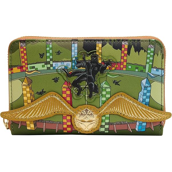 Harry Potter Portafoglio Trifold In Nylon Honeydukes | Multicolore Rosa Con Teschi | Chiusura Velcro E Zip | Portafoglio Ufficiale