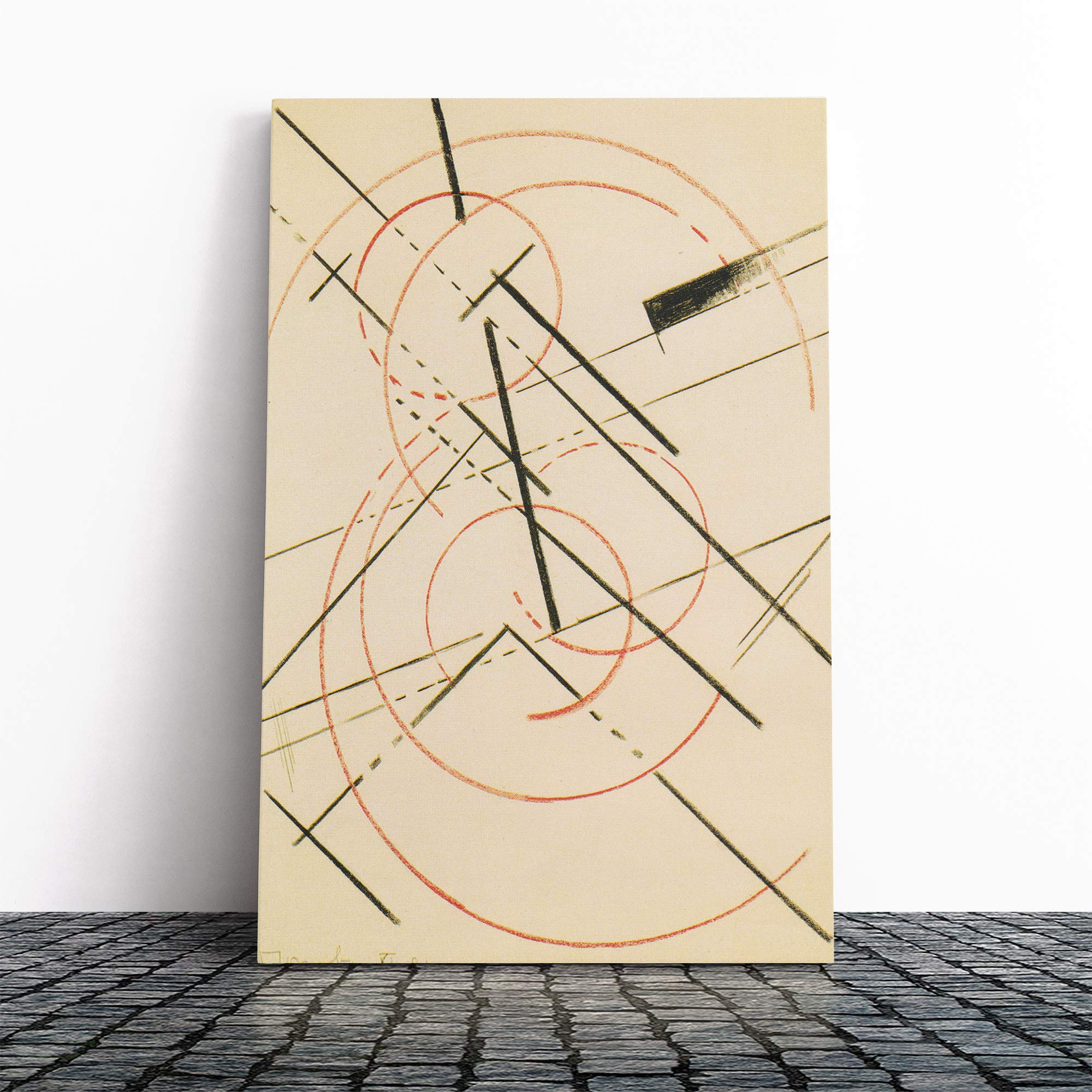 Lyubov Popova Linear Composition Canvas Print | Gallery Wrapped 30mm Frame Wall Art | 20x14 inches | Ready to Hang | Modern Picture | Living Room Bedroom Lounge Office