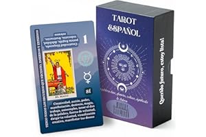 Witchy Cauldron Spanish Learning Tarot Card for Beginners with Meanings on Them - Training Beginner Cards for Tarot Learners Including Chakra, Planet, Zodiac, Element, Yes or No.