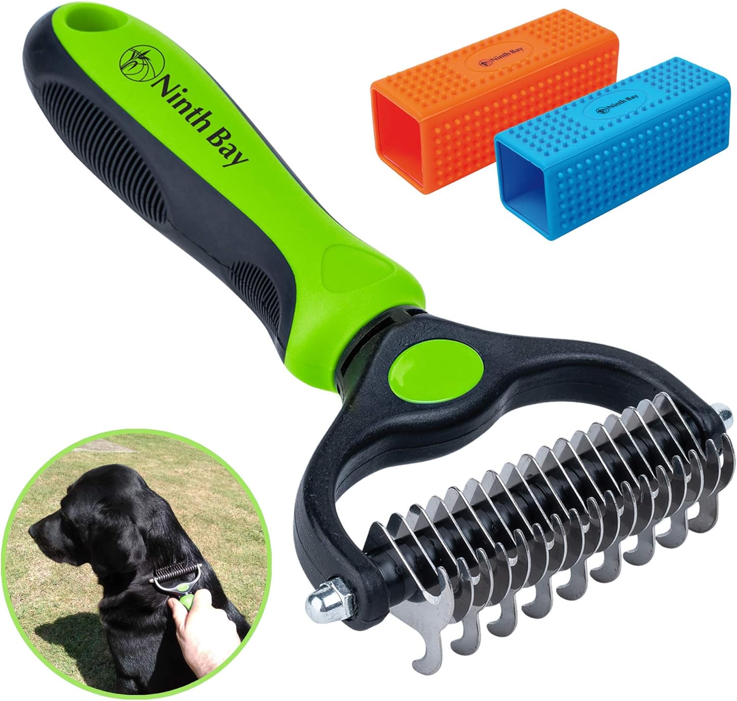 Ninth Bay Undercoat Rake for Dogs and Dog Hair Remover Bundle, Dog Grooming Tool
