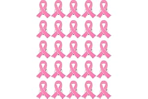 YAOMIAO Pink Ribbon Brooch Pins Hope Ribbon Lapel Official Breast Cancer Awareness Lapel Pin, 1 x 0.78 inch