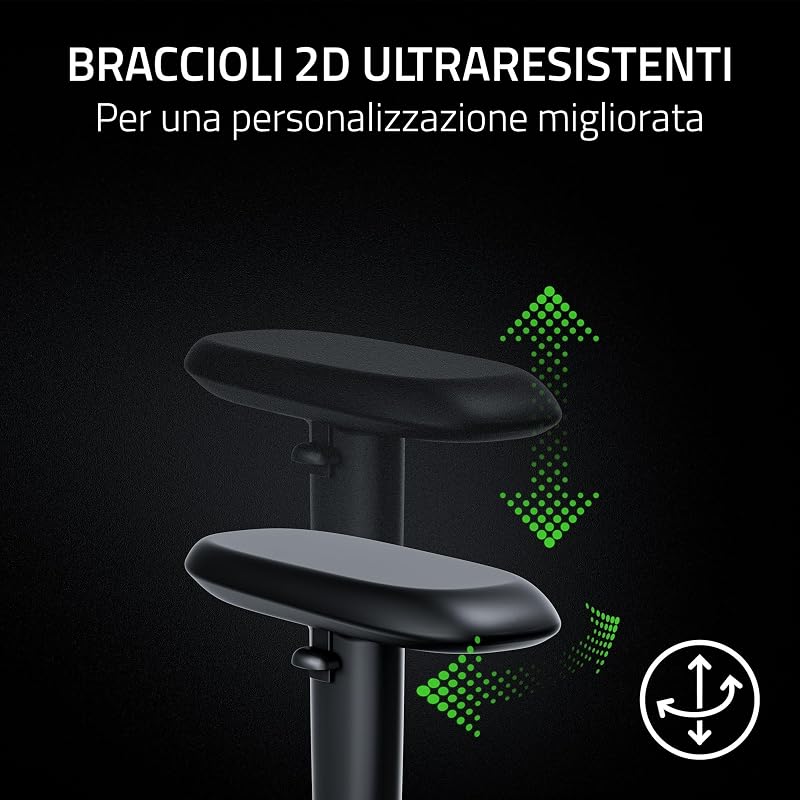 Iskur V2 X NewGen - Sedia ergonomica da gaming con comfort traspirante - Pelle EPU 2a generazione con tecnologia CoolTouch - Supporto lombare incorporato - Arcate delle spalle e base | Nero