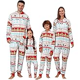 VNVNE Matching Christmas Onesie Pajamas for Women/Men/Couples/Family, Xmas Holiday Long Sleeve One-Piece Adults Pjs Sleepwear