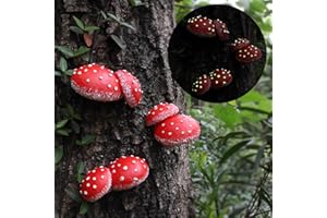 OwMell Glow in The Dark Mushroom, Set of 3 Mushroom Decor Decorations for Garden Yard, Mushroom Tree Decorations Outdoor, Mushroom Statue Figurines, Fairy Garden Decor Accessories - Tree Hugger