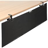 VIVO Black Clamp-on 60 inch Desk Cable Management Sleeve, DESK-SKIRT-60P | Privacy Desk Skirt, Cable Organizer, Wire Hider Kit Panel System