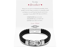 MOOGEEN Gifts for Men Husband Boyfriend Dad Son Grandson Brother Braided Leather Bracelet Fathers Day Birthday Anniversary Christmas Valentine's Day Men Jewelry Inspirational Wristband 7.5/8.5/9 Inches