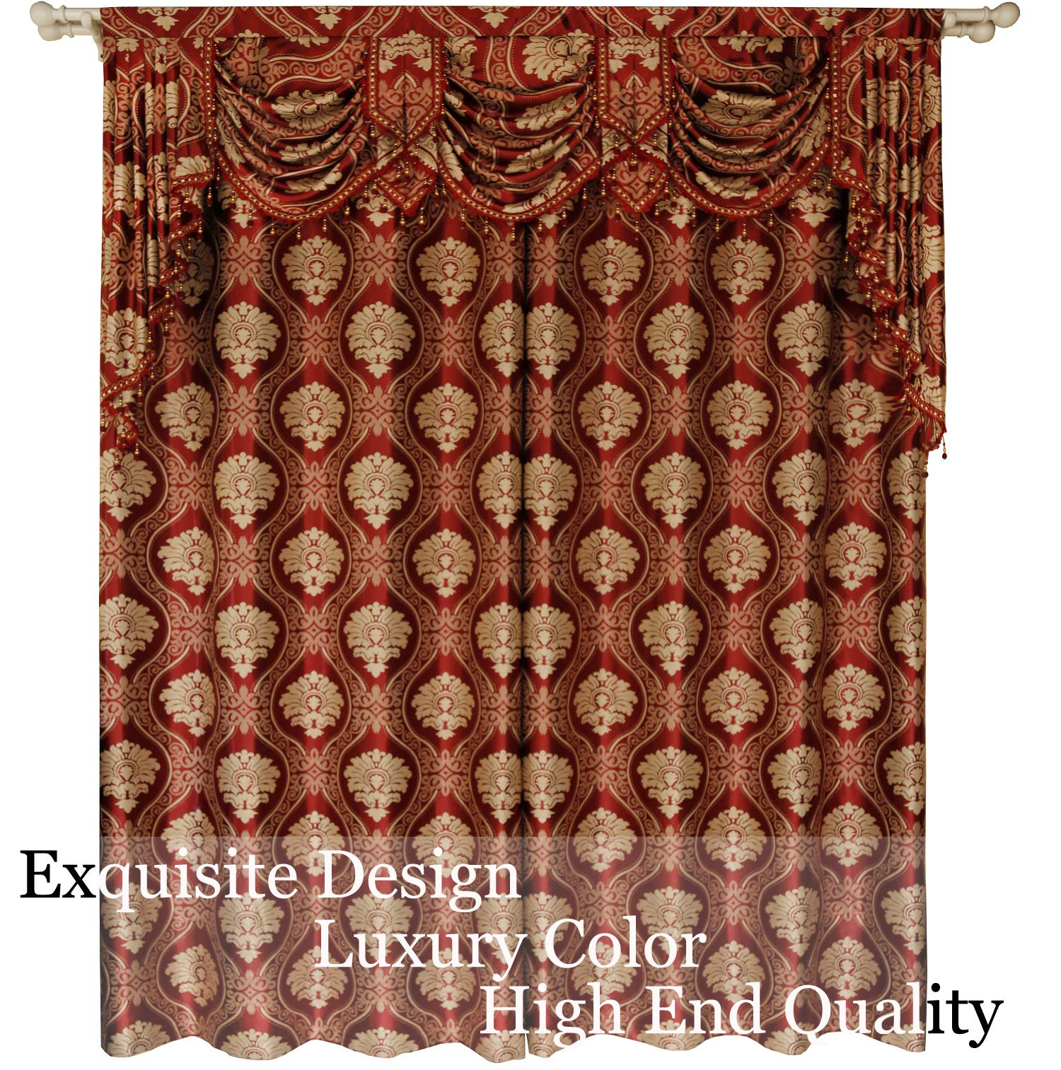 Queen S House Burgundy Luxury Drapes Curtains Panels For Living