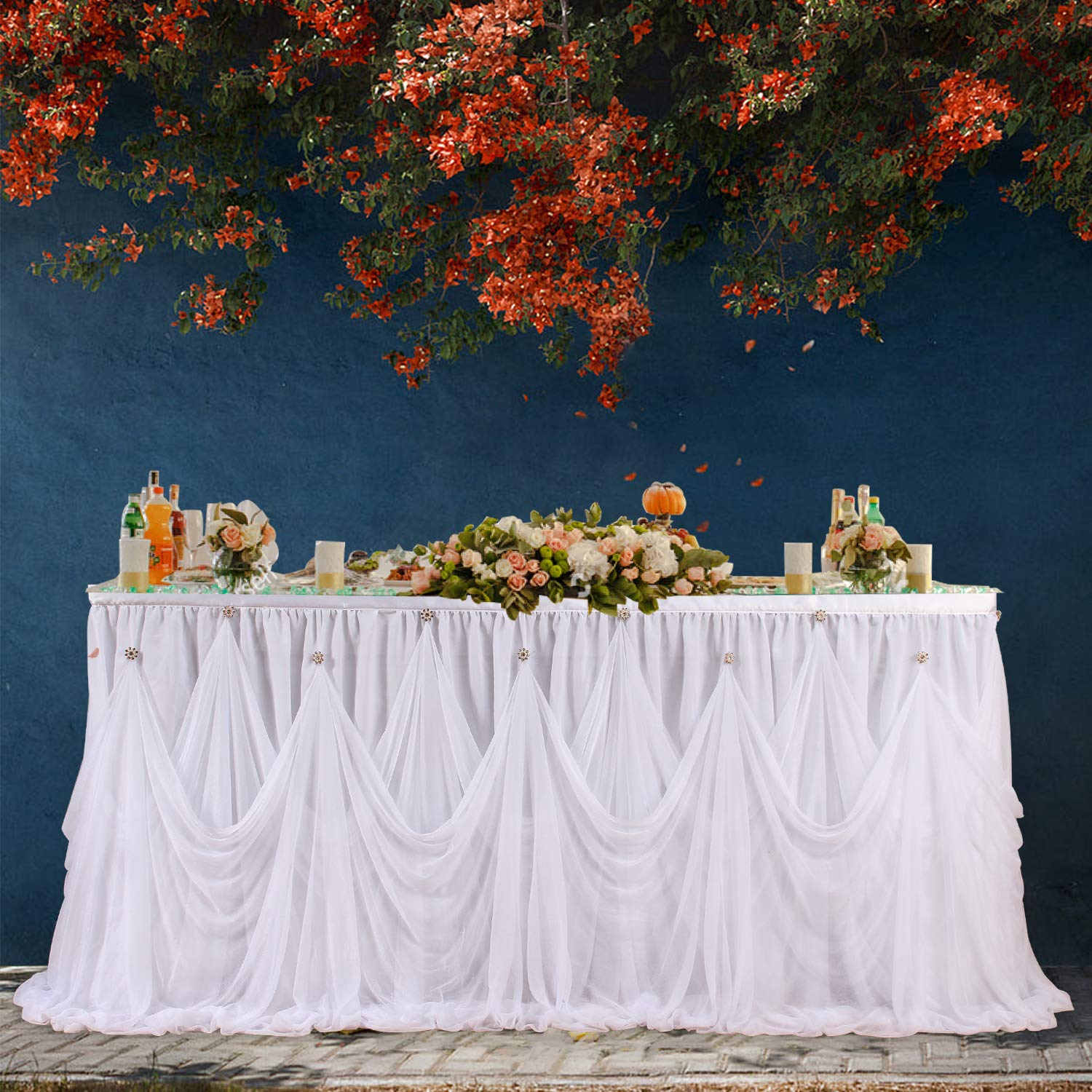 Best white pleated table cloth