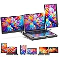 Laptop Screen Extender 14'' Triple Portable Monitor-360° Rotation F3 Laptop Monitor Extender Vertical with Stand,IPS FHD 1080P Workstation for Windows/Mac/Linux/Chrome Compatible with Laptop/Mini PC