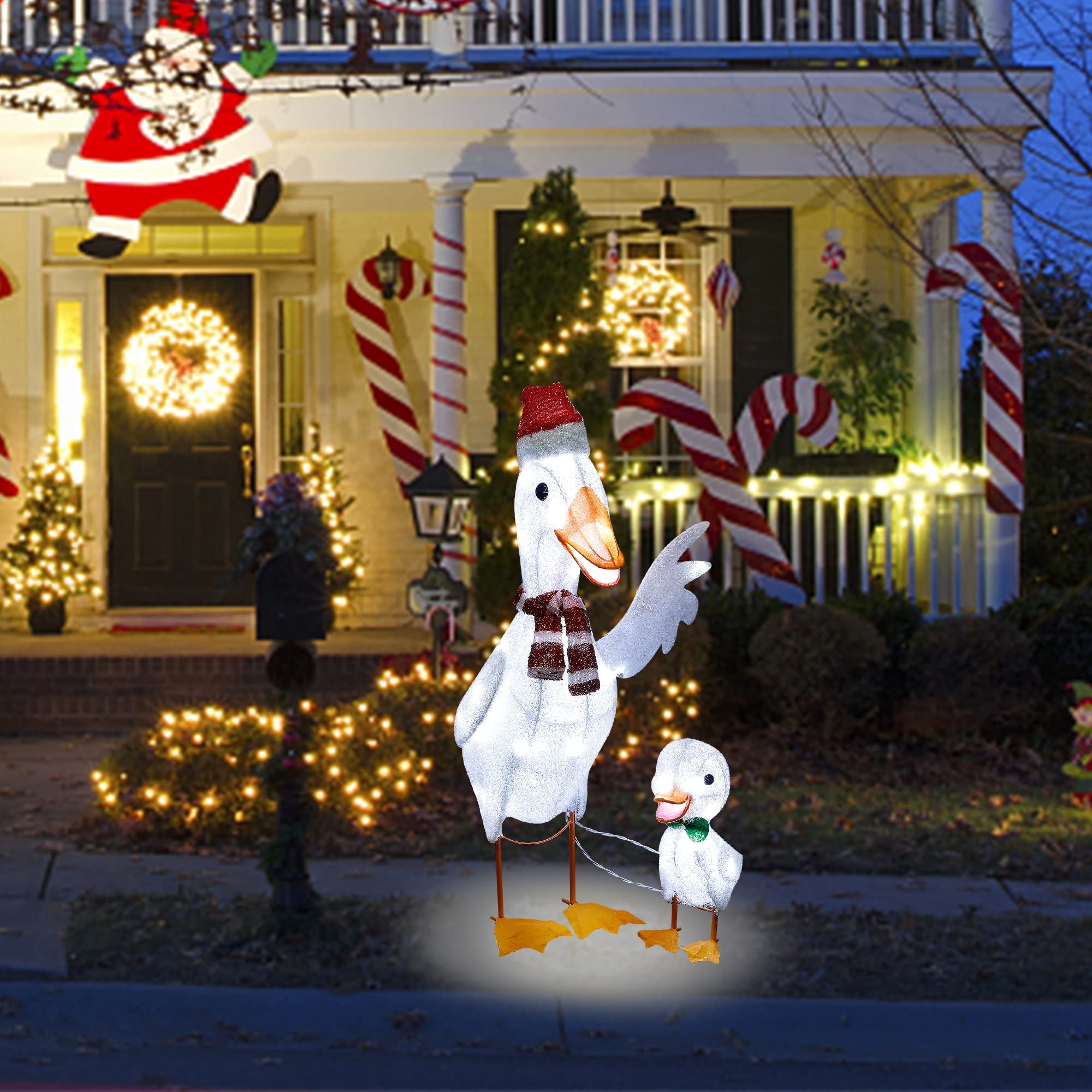 Lighted Tinsel Ducks