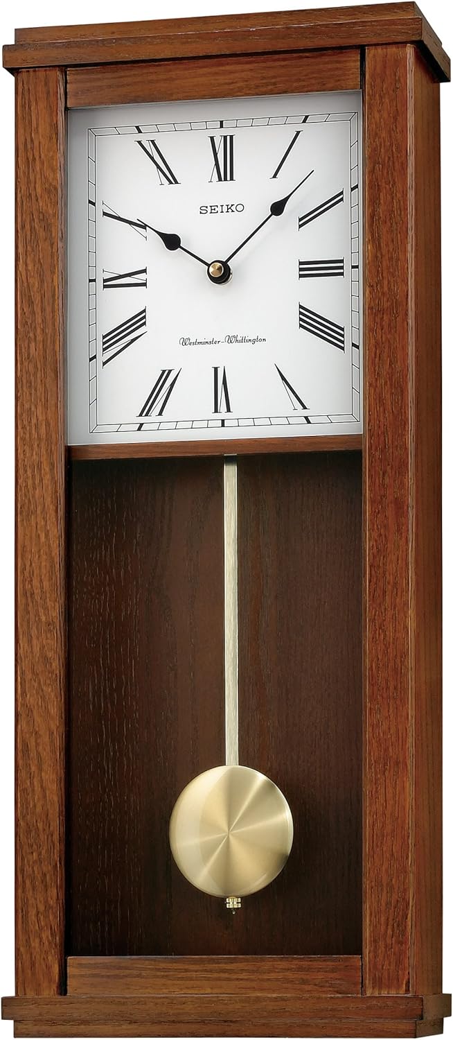Seiko Wall Pendulum Clock Dark Brown Wooden Case