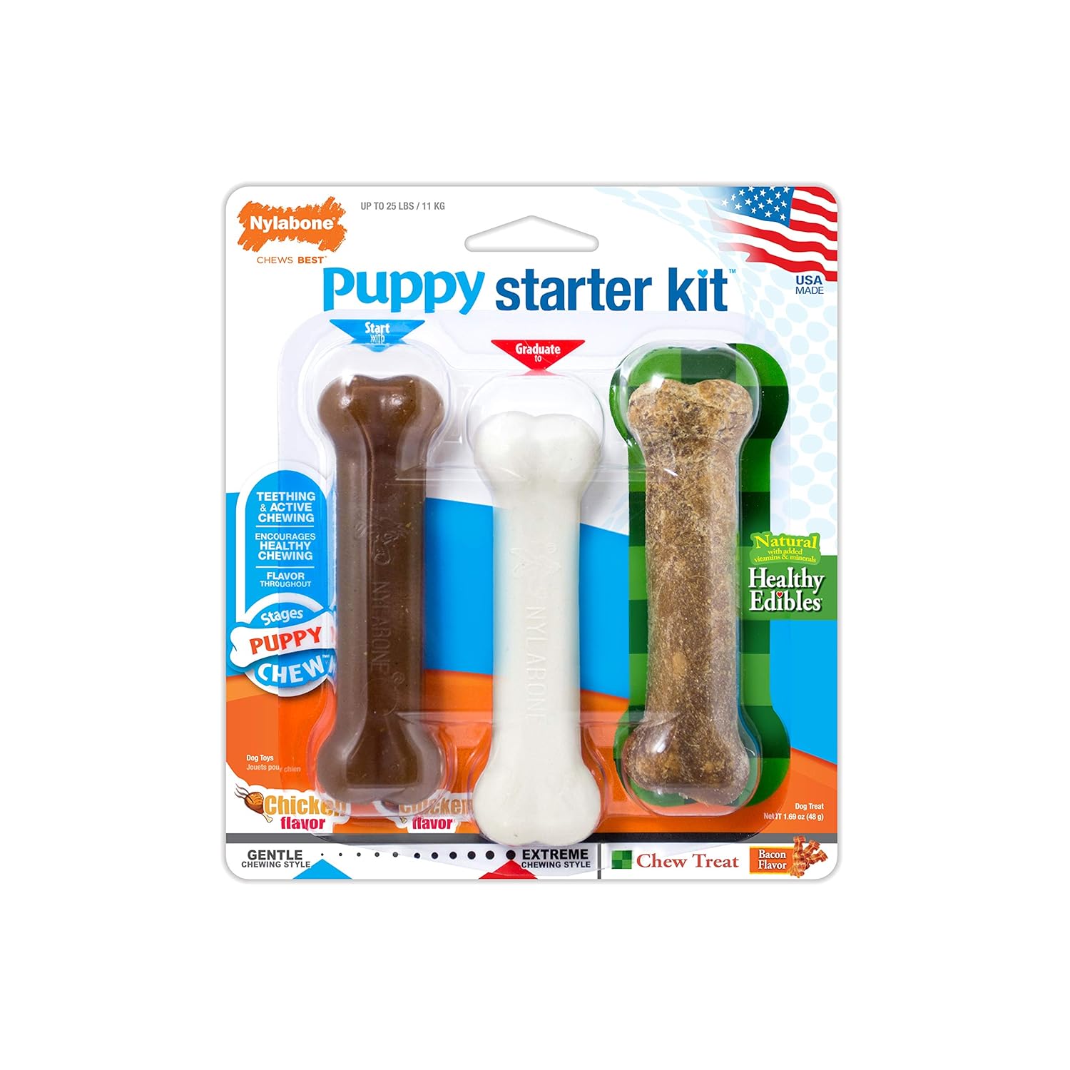 Nylabone Puppy Starter Kit, Brown/White Amazon.co.uk Pet Supplies
