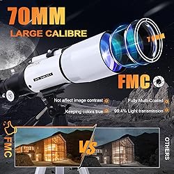 PISEZ Telescope for Adults & Beginner,70mm Aperture