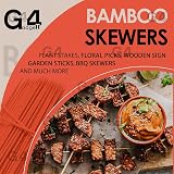 G4GADGET 300 Bamboo Skewers 26cm for BBQ Cocktail Shish Kabobs view 3