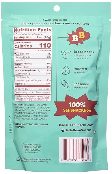 ENLIGHTENED BADA BEAN BADA BOOM CRUNCHY BROAD BEANS SNACKS, RANCH, 4.5 OUNCE