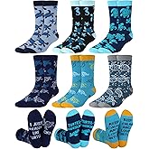 Skicuff 6 Pairs Novelty Ocean Animal Gifts for Men Funny Cotton Crew Socks Birthday Gift for Octopus Otter Sea Turtle Lover