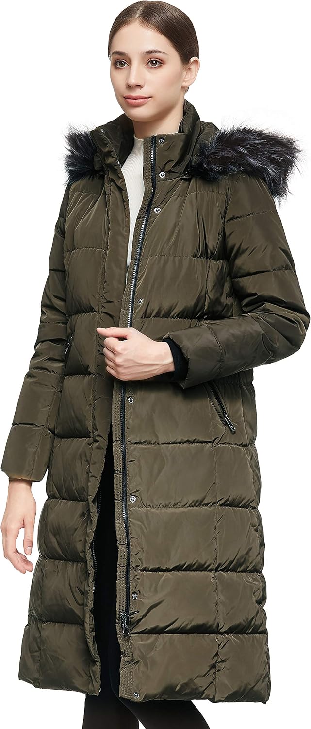 orolay women's down jacket with removable faux fur trim hood
