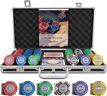 Bullets Playing Cards Designer Pokerkoffer Tony Deluxe Pokerset Mit 300 Clay Pokerchips Poker Anleitung Dealer Button Und Bullets Plastik Pokerkarten Amazon De Spielzeug