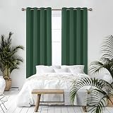 Deconovo Opaque Blackout Eyelet Curtains Forest Green 210x140 cm Set of 2 view 6