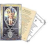 St Sebastian Medal Necklace - Pewter Saint Medal With Chain, Laminated Card, The Lord's Prayer Card - Patron of Athletes Themed Set - 3 Items