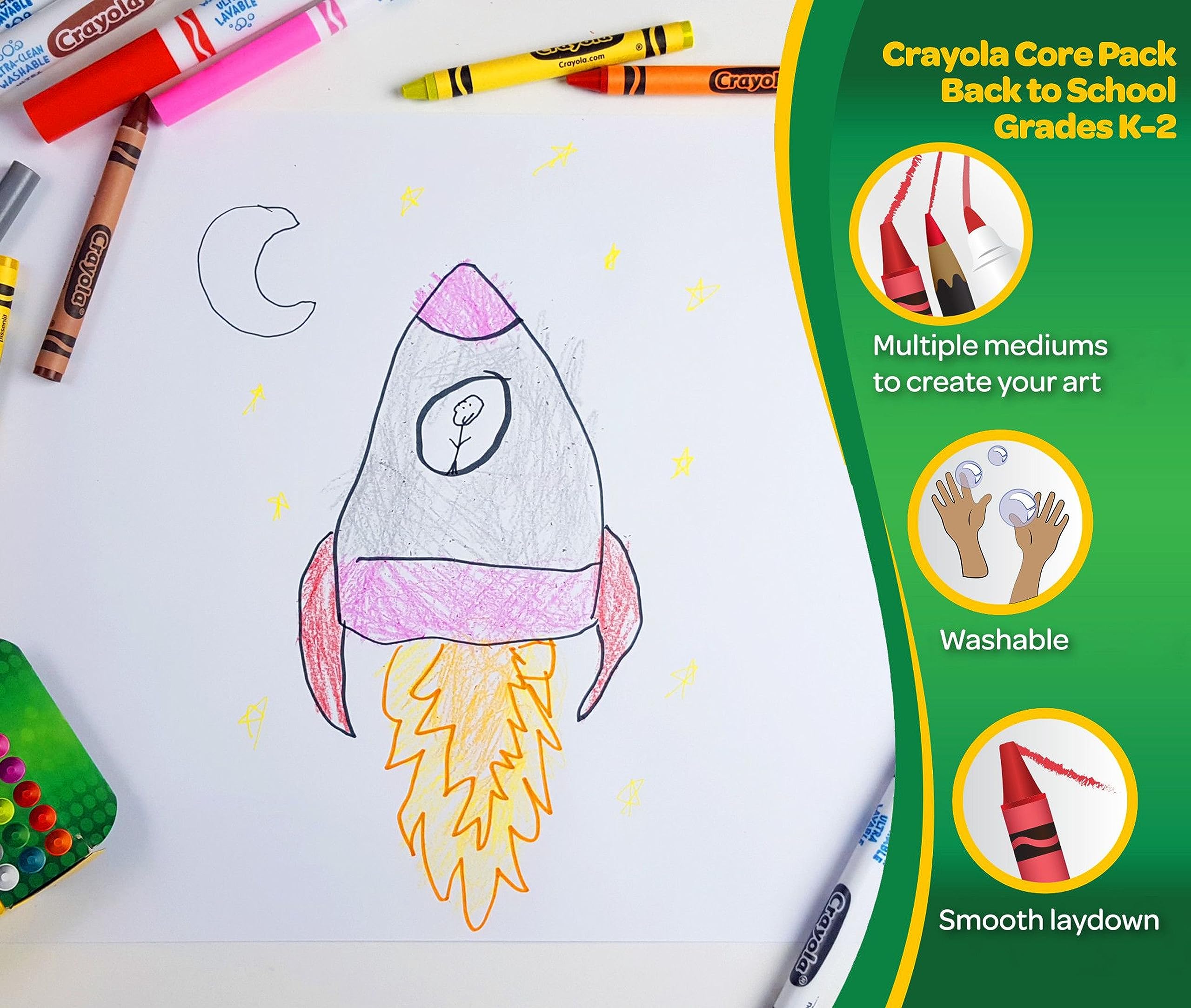 Crayola Art Supplies Set (80ct), Crayons, Markers & Colored Pencils, Coloring Supplies for Classrooms & Teachers, Gift for Kids [Amazon Exclusive]
