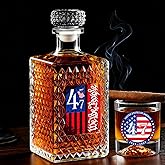 We the People Whiskey Decanter Gift Set for Men - 750ml American Flag Bourbon Glass Bottle with Airtight Stopper, Patriotic Gift for Veterans Day & 45th & 47th President Supporters（Bottle Only)