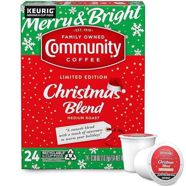 COMMUNITY COFFEE CHRISTMAS BLEND 24 COUNT COFFEE PODS,...