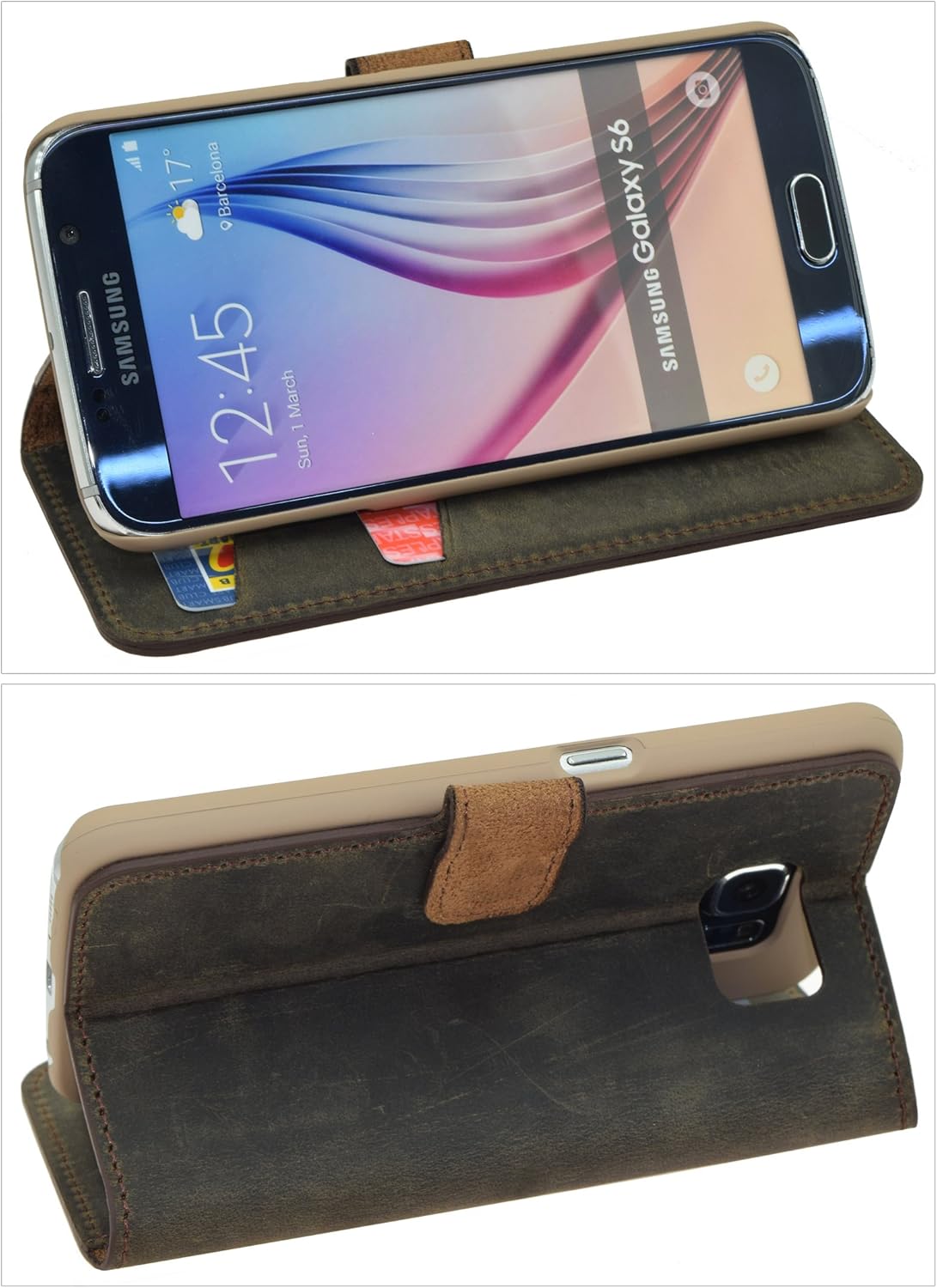 Original Suncase book-style leather case for Samsung Galaxy S5, S6, S6 Edge, S7, S7 Edge - Image 5