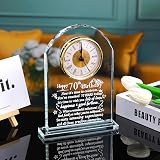 Ornalrist 70th Birthday Quartz Clock Keepsake Gift For Friends Family view 2