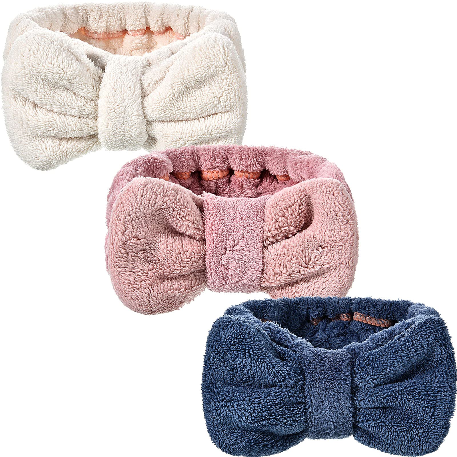 Photo 1 of Hicarer 3 Pieces Towel Headbands for Women Makeup Spa Headband for Washing Face Shower