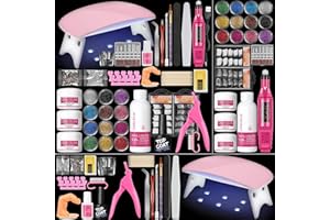 COSCELIA Acrylic Nail Kit for Beginner with Everything Nail Drill and U V Light Professional Acrylic Nail Set 12Pcs Glitter Decoration Powder Nail Tips Nail Art Tool DIY Complete Starter Kit Gift for Women