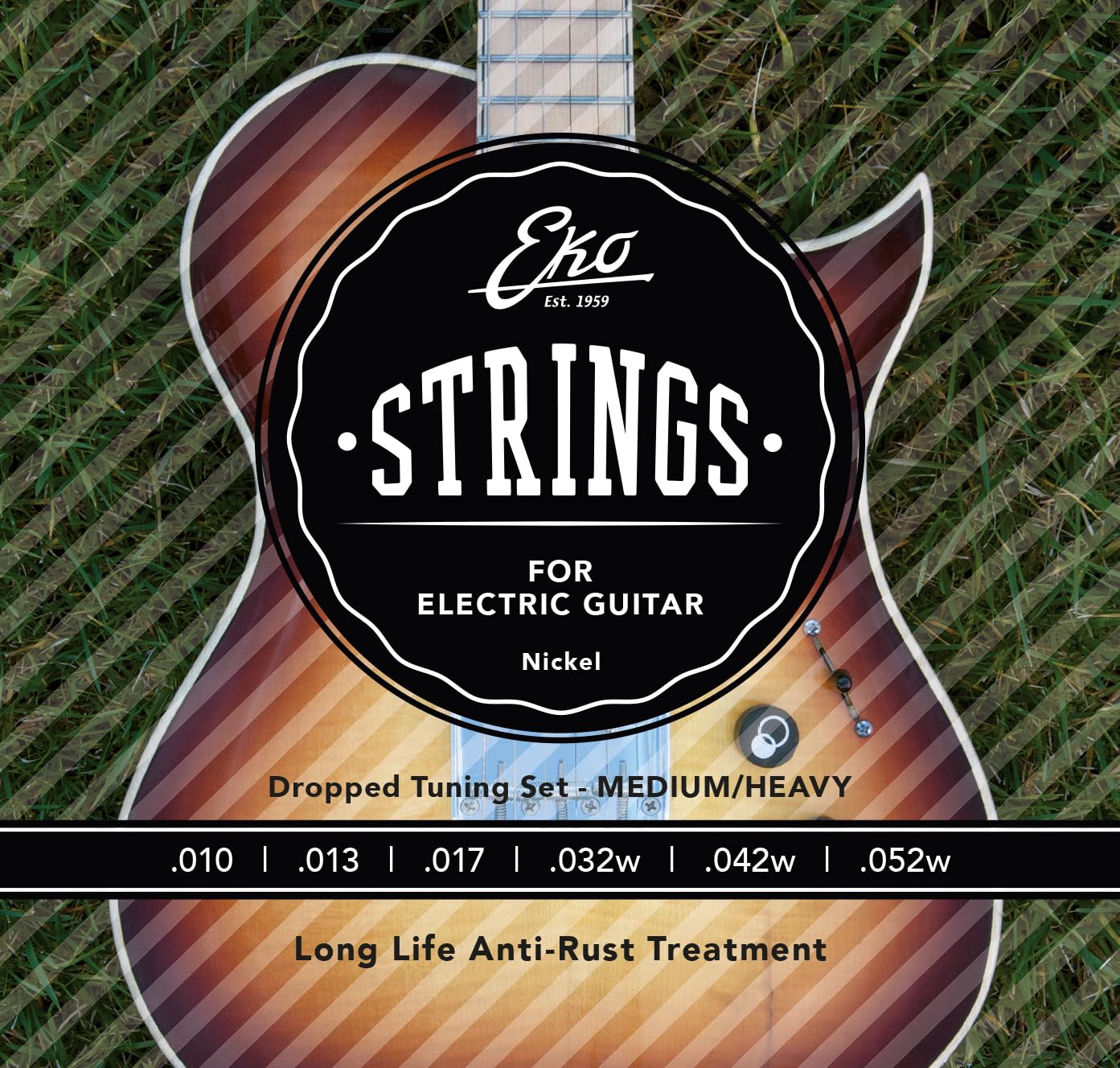 Eko - Electric Guitar Strings 10-52 Light Top Heavy Bottom Set/6