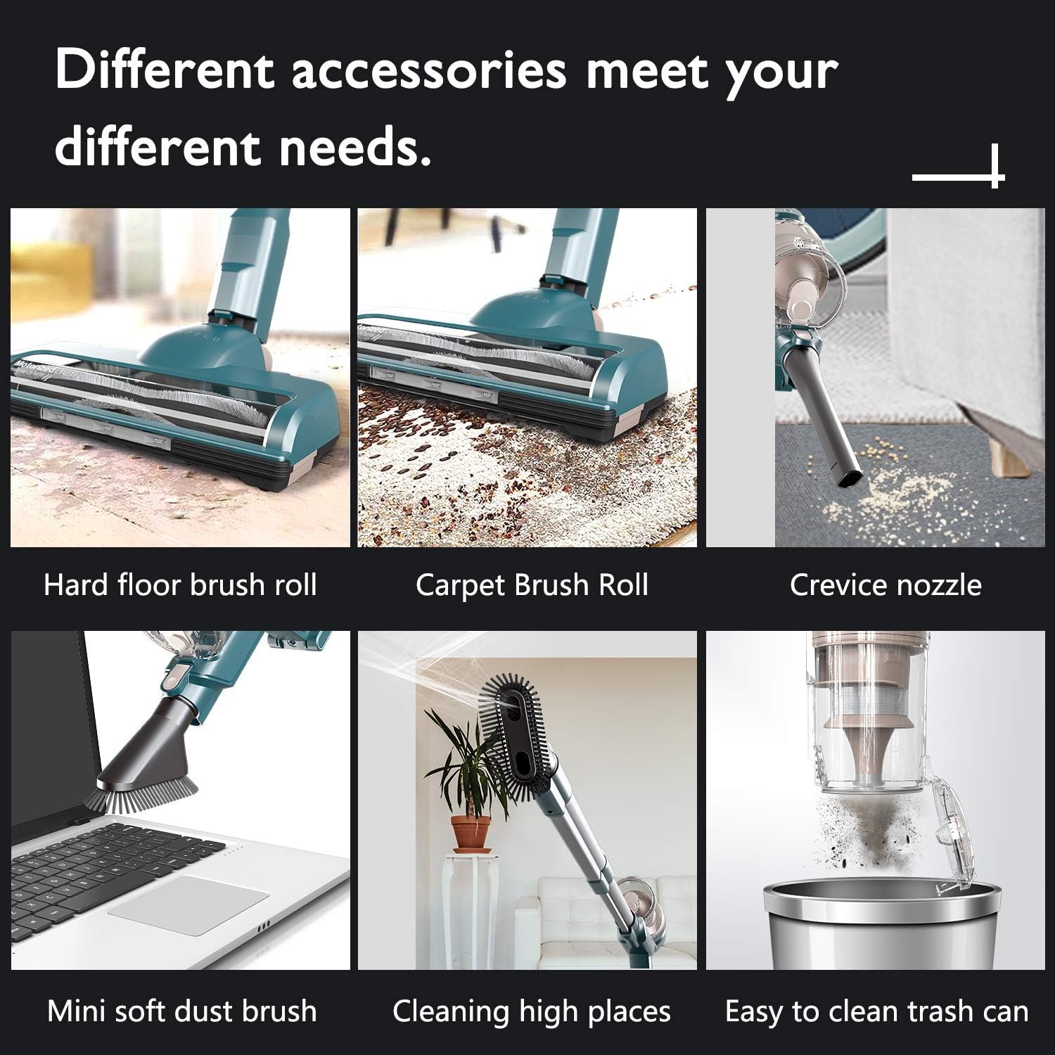 Cordless Vacuum, ORFELD 22000pa 5-in-1 Stick Vacuum Cleaner, Excellent 60 Minutes Runtime, Smart Sensor Tech with Dual Motor for Deep Clean Whole House -
