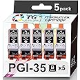 TG Imaging Compatible PGI35 Ink Cartridge Replacement for Canon PGI-35 (Black Only) PIXMA IP100B IP100 IP110 Printer (Black, 5 Pack)