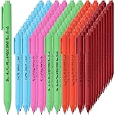 Caeuiciw 100 Pcs Bible Verse Pens Christian Ballpoint Pens Inspirational Quotes Writing Tool Small Retractable Tiny Black Ink Religious Gifts for Women Men Office School