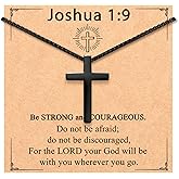 CXLDTE Black Cross Necklace Baptism Confirmation First Communion Easter Christian Christmas Gifts for Men Boys