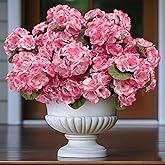 Haiyxinn Artificial Flowers for Outdoors, 6PCS 14" Geranium Fake Flowers UV Resistant Silk Geranium Pink Outdoor Faux Plants for Home Porch Table Front Decor