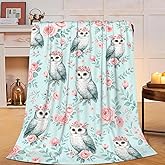 Owl Blanket Owls Throw Blanket Soft Warm Cozy Fleece Fuzzy Plush Flannel Blankets Gifts for Girls Women Boys Kids Adults 40"X50"
